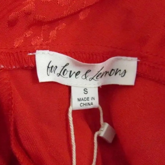 NWT FOR LOVE AND LEMONS Ilana Red Asymmetric High Slit Midi Dress Small - Picture 15 of 16